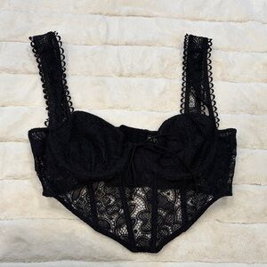 For Love And Lemons Black Lace Bra